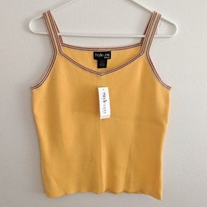 NWT Style&Co Petite Knit Sweater Tank Yellow Tank Top Size Large